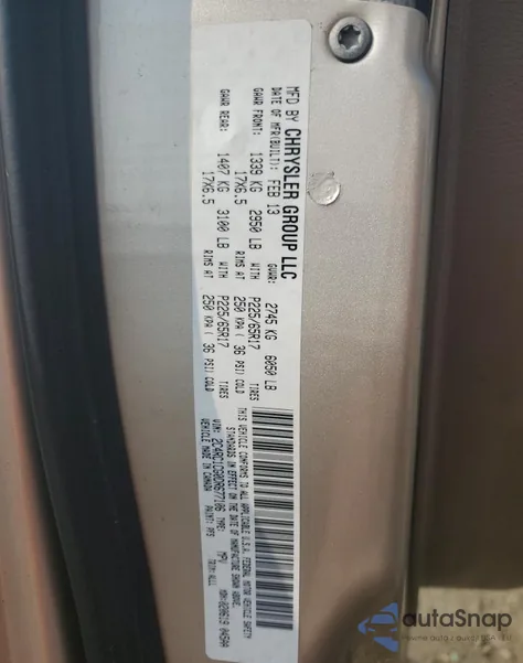 2013 Chrysler Town & Country Touring L from USA, damaged, VIN 2C4RC1CG0DR677106